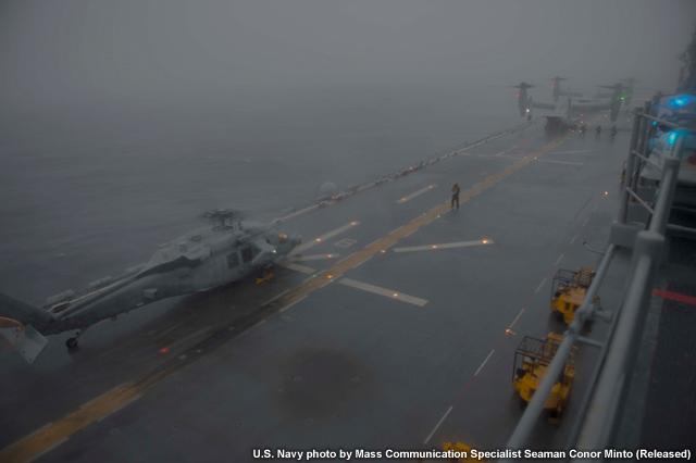 Rain over the flight deck