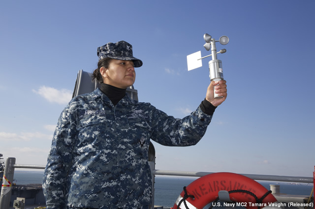 Weather staff working