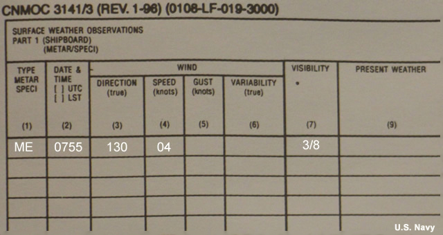 Weather values encoded in the form